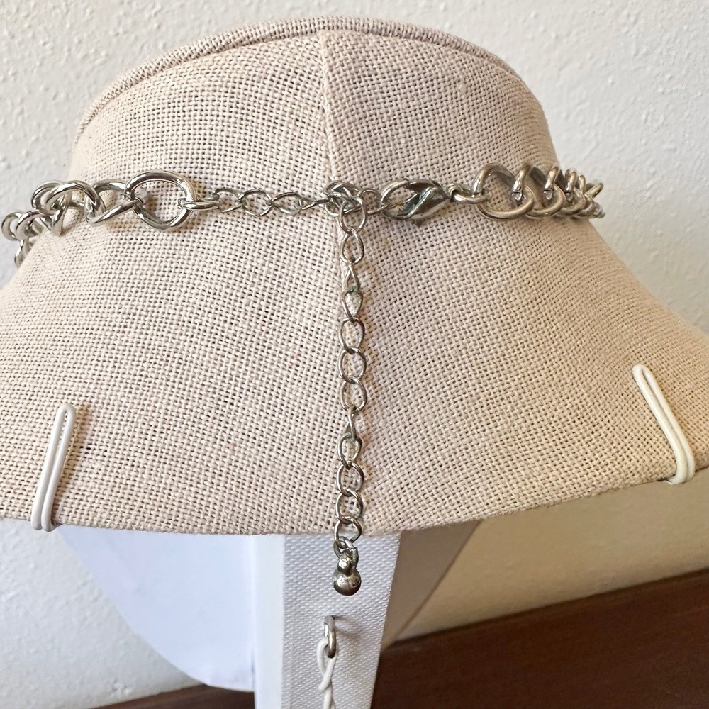 Pastel Beaded Statement Necklace Silver Chain Bib Seaglass Mermaid Y2K Chunky - Picture 6 of 10